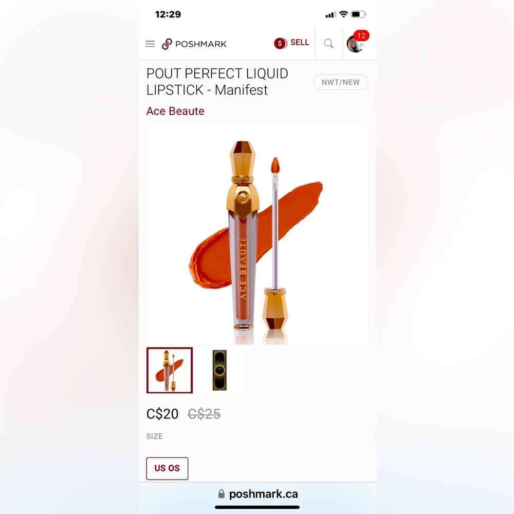BNIB ACE BEAUTE POUT PERFECT LIQUID LIPSTICK IN MANIFEST